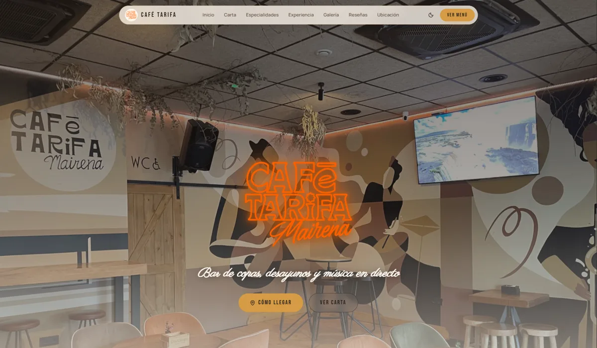 Web de Café Tarifa Mairena: diseño web y SEO local para cafetería en Sevilla
